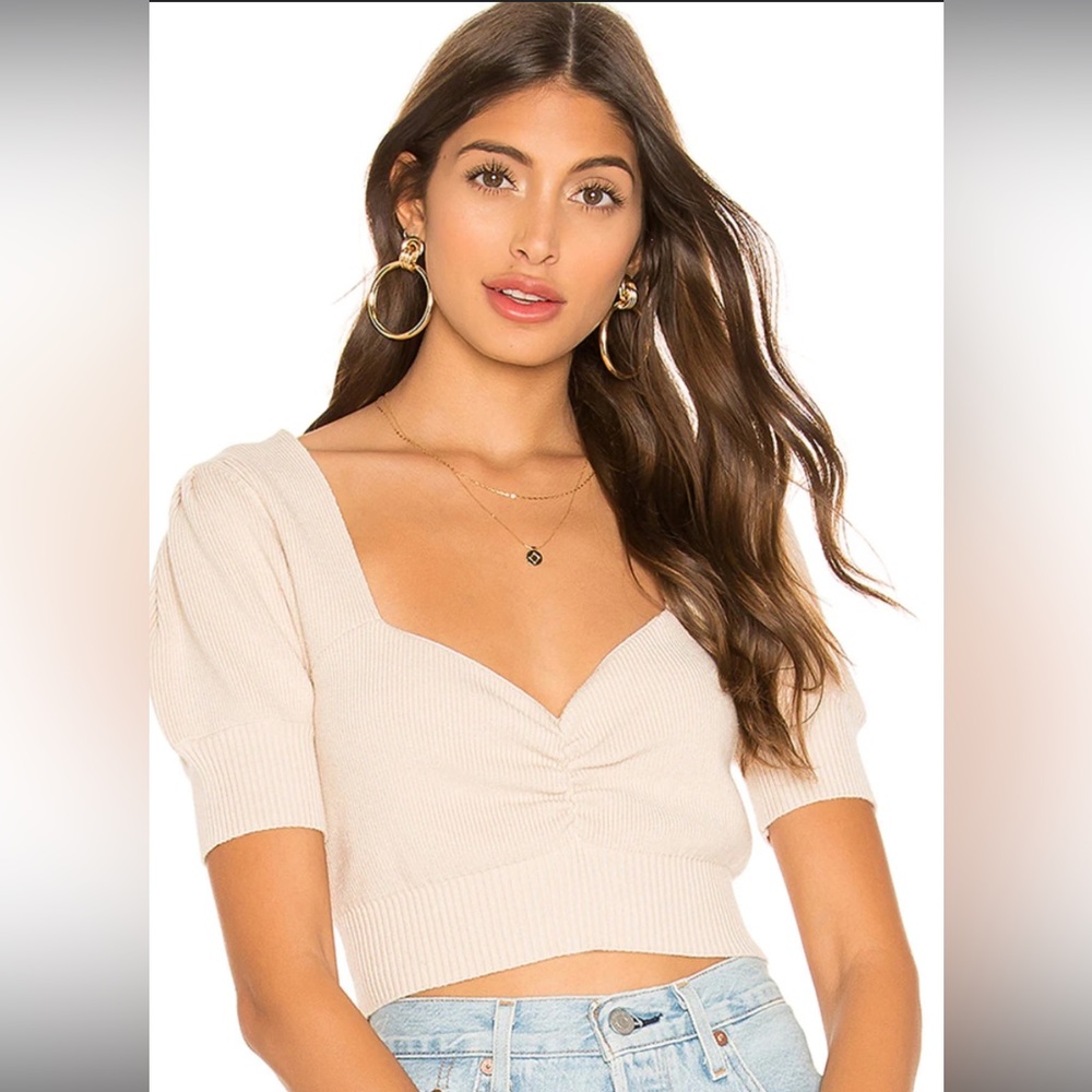 For Love & Lemons Oxford Short Sleeve Sweater